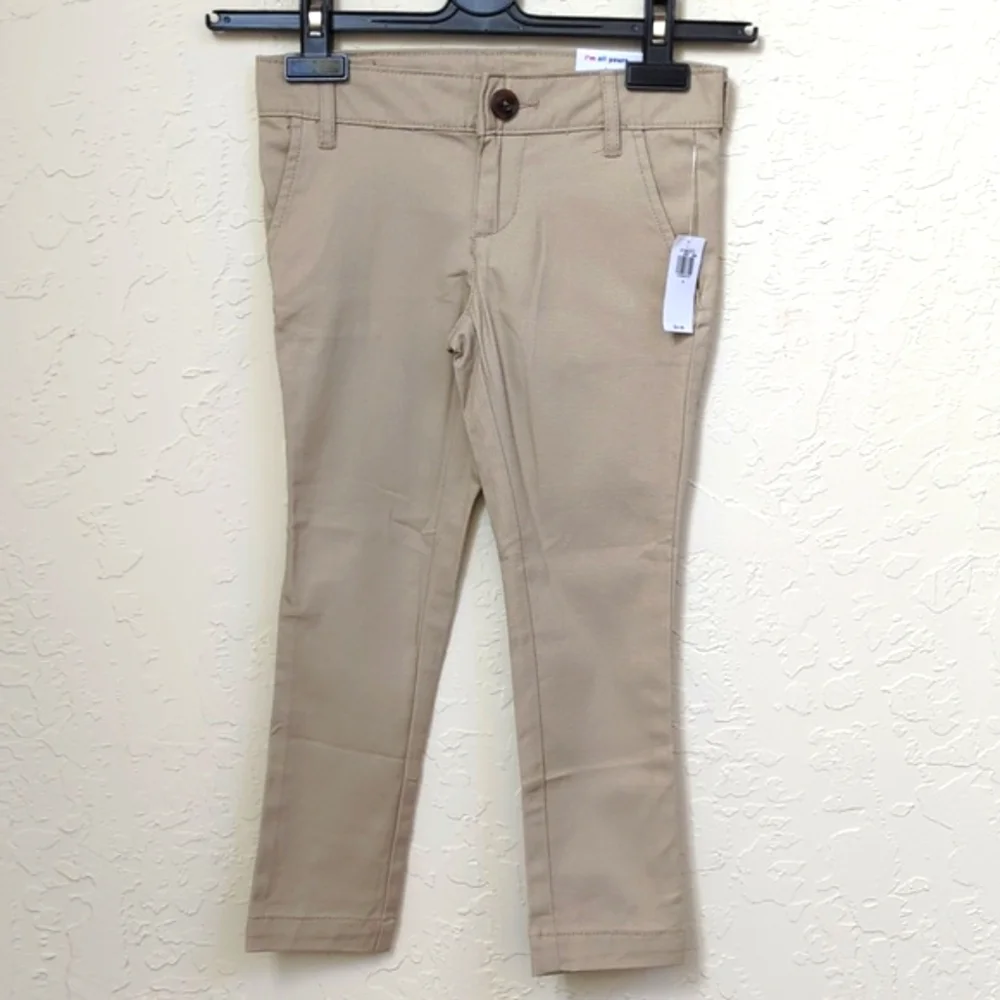 Old Navy Girls Khaki Skinny Stretch School Uniform Pants Size 5